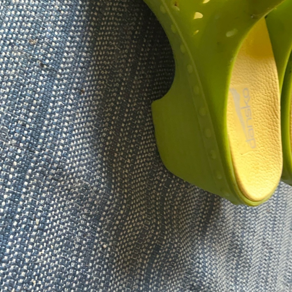 Dansko Blue and Green Perforated Mules - Picture 5 of 8